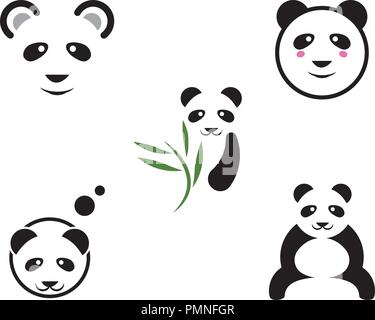 Panda logo Vorlage Vektor icon Abbildung: Vorlage Stock Vektor