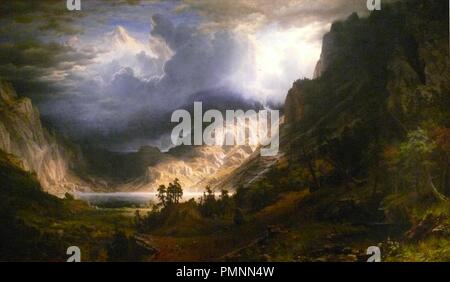 Bierstadt ein Sturm in den Rocky Mountains, Mount Rosalie. Stockfoto