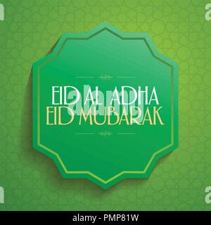 Eid Al Adha Creative line typograpghy. Opferfest Grußkarte. Stock Vektor