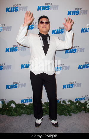 PSY besucht die KIIS FM 2012 Jingle Ball bei Nokia Theatre L.A. Live am 3. Dezember in Los Angeles, Kalifornien 2012. (Foto von Eden Ari/PRPP/PictureLux) Datei Referenz # 31746 099 PRPPEA nur für redaktionelle Verwendung - Alle Rechte vorbehalten Stockfoto