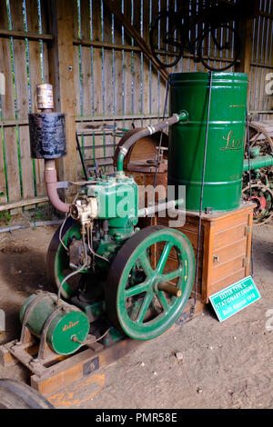 Lister Typ L. Stationär Motor 1918 Ryedale Folk Museum, Hutton le Hole, ENGLAND Stockfoto