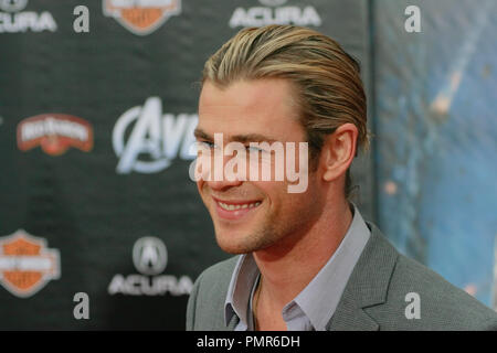 Chris Hemsworth bei der Weltpremiere von "pilgerzentren Die Rächer". Ankünfte am El Capitan Theatre in Hollywood, CA, 11. April 2012 statt. Foto von Joe Martinez/PictureLux Stockfoto