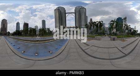 360 Grad Panorama Ansicht von Petronas Twin Towers - Malaysia