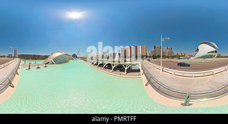 360 Grad Panorama Ansicht von Stadt der Künste und Wissenschaften ​​Of