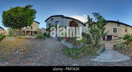 360 Grad Panorama Ansicht von Pérouges Village Médiéval rue Rondes 2693