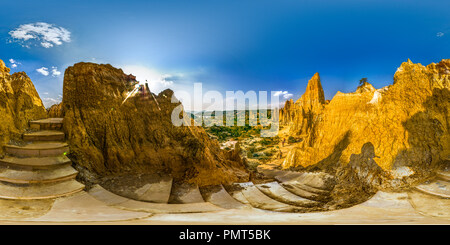 360 Grad Panorama Ansicht von Yunnan Yuanmou County die Erde Wald tulin 1 --geologischen Wunder der Natur