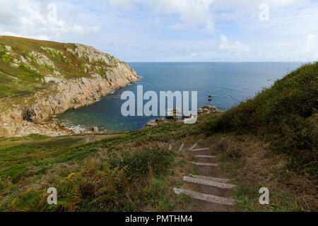 In der Nähe von Penberth porthguarnon Cove in West Cornwall Stockfoto