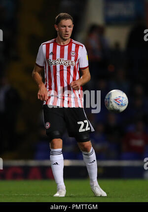 Ipswich, Großbritannien. 18. Sep 2018. Henrik Dalsgaard von Brentford - Ipswich Town v Brentford, Sky Bet Meisterschaft, Portman Road, Ipswich - 18. September 2018 Quelle: Richard Calver/Alamy leben Nachrichten Stockfoto