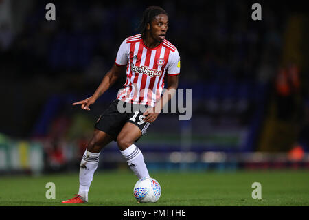 Ipswich, Großbritannien. 18. Sep 2018. Romaine Säger von Brentford - Ipswich Town v Brentford, Sky Bet Meisterschaft, Portman Road, Ipswich - 18. September 2018 Quelle: Richard Calver/Alamy leben Nachrichten Stockfoto