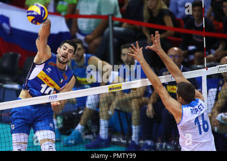 Florenz, Italien. 18. September 2018, FILIPPO LANZA Italien gegen Slowenien Volleyball Men's World Championship Florenz September 18, 2018 Credit: Filippo Rubin/Alamy leben Nachrichten Stockfoto