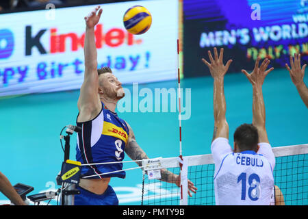 Florenz, Italien. 18. September 2018, IVAN ZAYTSEV Italien gegen Slowenien Volleyball Men's World Championship Florenz September 18, 2018 Credit: Filippo Rubin/Alamy leben Nachrichten Stockfoto