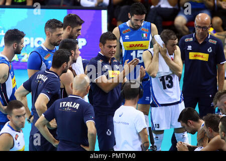 Florenz, Italien. 18. September 2018, Italien gegen Slowenien GIANLORENZO BLENGINI Volleyball Men's World Championship Florenz September 18, 2018 Credit: Filippo Rubin/Alamy leben Nachrichten Stockfoto