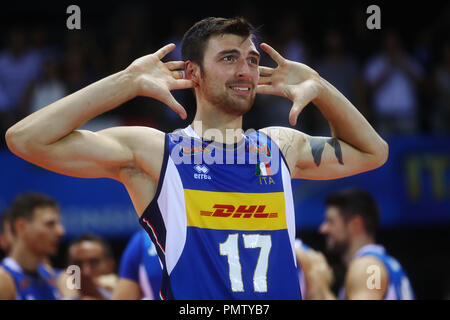 Florenz, Italien. 18. September 2018, SIMONE ANZANI Italien gegen Slowenien Volleyball Men's World Championship Florenz September 18, 2018 Credit: Filippo Rubin/Alamy leben Nachrichten Stockfoto