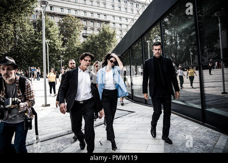 Mailand, Italien. 19 Sep, 2018. Kendall Jenner kommt an Alberta Ferretti Modenschau für die Mailänder Modewoche in Mailand, Italien. Credit: Marco Aprile/Alamy Live Credit: Marco Aprile/Alamy leben Nachrichten Stockfoto