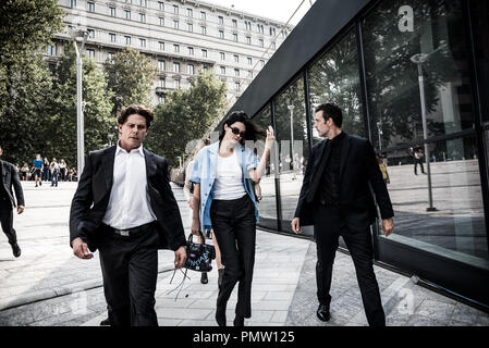 Mailand, Italien. 19 Sep, 2018. Kendall Jenner kommt an Alberta Ferretti Modenschau für die Mailänder Modewoche in Mailand, Italien. Credit: Marco Aprile/Alamy Live Credit: Marco Aprile/Alamy leben Nachrichten Stockfoto