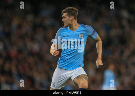 London, Großbritannien. 19. September 2018, das Etihad Stadium, London, England, UEFA Champions League, Manchester City v Lyon; John Steine (05) von Manchester City Credit: Mark Cosgrove/News Bilder Stockfoto