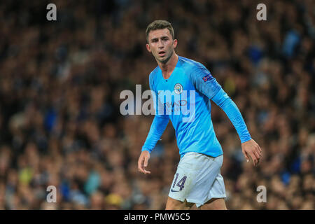 London, Großbritannien. 19. September 2018, das Etihad Stadium, London, England, UEFA Champions League, Manchester City v Lyon; Aymeric Laporte (14) von Manchester City Credit: Mark Cosgrove/News Bilder Stockfoto