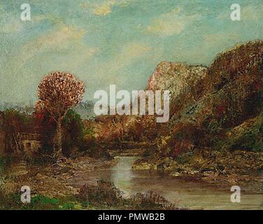 Blakelock Ralph Albert - Fluss in einer Landschaft. Stockfoto