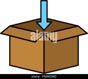 Karton Karton mit Pfeil Stock Vektor