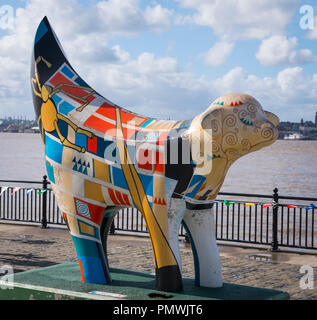 Liverpool Superlambanana erstellt von Taro Chiezo von Andy Klein Julian Taylor Tommy Grund Ray Stokes für ArtTransPenine Ausstellung 1998 interpretiert Stockfoto