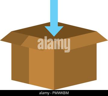 Karton Karton mit Pfeil Stock Vektor