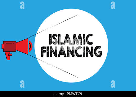 Schreiben Hinweis Übersicht islamische Finanzierung. Business foto Präsentation Banking Tätigkeiten und Investitionen, die in Übereinstimmung mit der Scharia. Stockfoto