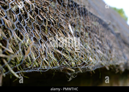 17. Jahrhundert Cottage - Stag Ende lange Haus Ryedale Folk Museum, Hutton le Hole, Yorkshire, Großbritannien Stockfoto