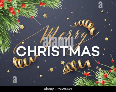 Frohe Weihnachten Grußkarte vector Template Stock Vektor