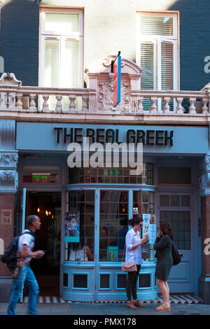Die echte griechische, Restaurant, St. Martins Lane, London, Großbritannien Stockfoto