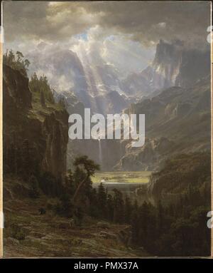 Die felsigen Berge, Lander Peak (Albert Bierstadt), 1863 (Öl auf Leinwand). Stockfoto