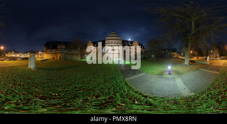 360 Grad Panorama Ansicht von - Gießen - Zeughaus & Neues Schloss bei Nacht