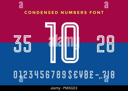 Numerische und Symbol Font. Sport Font mit Numerischen, Zahlen Stock Vektor