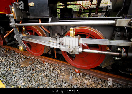 Dampflokomotive Räder Stockfoto