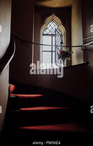 Innerhalb der Stadtmauern von Chirk Castle in Wrexham, North Wales Stockfoto