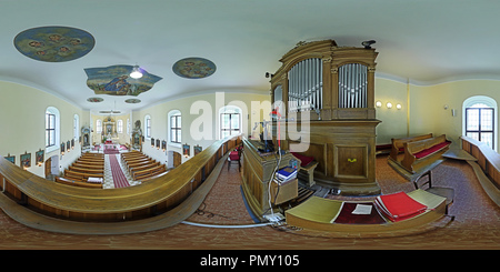360 Grad Panorama Ansicht von Varhany kostela Sv. Jana Nepomuckého na Čeladné
