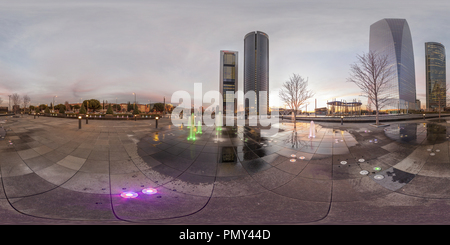 360 Grad Panorama Ansicht von Vier Türme Business Area 1, Madrid, Spanien