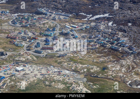 Luftaufnahme von Ilulissat, Grönland Stockfoto