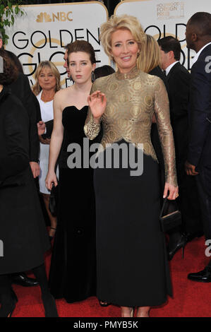 Emma Thompson & Tochter Gaia Romilly Wise 2014 Golden Globes im Beverly Hilton Hotel. Foto von GFS/PictureLux Datei Referenz # 32222 622 JRCPS nur für redaktionelle Verwendung - Alle Rechte vorbehalten Stockfoto