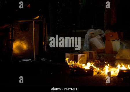 Thessaloniki, Griechenland. 18 Sep, 2018. Demonstration für den fünften Jahrestag der Ermordung von Pavlos Fyssas. Credit: Achilleas Pagourtzis/Pacific Press/Alamy leben Nachrichten Stockfoto