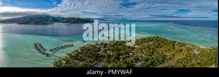 Tahaa Island Französisch-polynesien Lagune Luftbild Panorama Landschaft Stockfoto