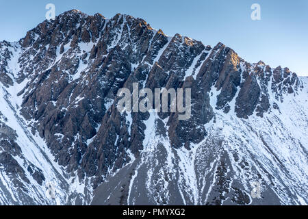 Ansicht der Gipfelgrat des Mount Sefton, Mount Cook/Aoraki Nationalpark, Neuseeland Stockfoto