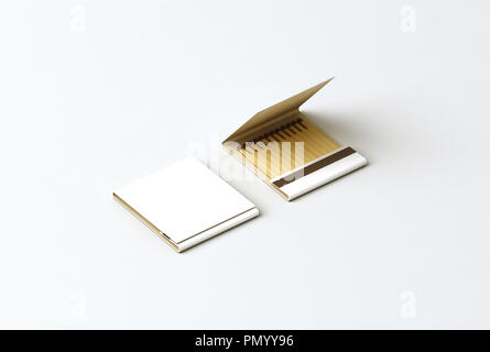 Leere promo Spiele Buch mock up, Beschneidungspfade, 3D-Rendering. Leere Kontrollkästchen Verpackung mockup. Streichholzbriefchen von oben Seitenansicht bereit für das Logo des Stockfoto