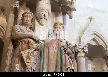 Naumburg, Deutschland - 14. September 2018: Ansicht des Gründers zahlen Markgraf Ekkehard II. und seiner Frau Uta im Naumburger Dom. Es gibt insgesamt Stockfoto