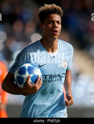 Von Manchester City Felix Nmecha während der UEFA Youth League, Gruppe F match Im City Football Academy, Manchester. PRESS ASSOCIATION Foto. Bild Datum: Mittwoch, September 19, 2018. Siehe PA-Geschichte Fußball Mann Stadt. Foto: Martin Rickett/PA-Kabel Stockfoto