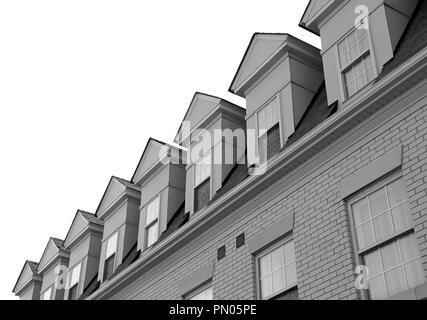 Stadthäuser oben Details Stockfoto