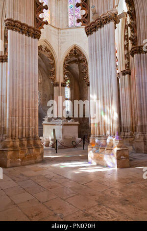 Batalha, Portugal. Capela do Fundador mit Grab von König Dom João I. und Königin Dona Filipa De Lencastre in das Kloster von Batalha aka Santa Maria da Vitoria Stockfoto