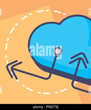 Cloud Computing storage Übertragen von Innovationen Technologie Vector Illustration Stock Vektor