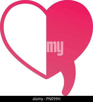 Herz Liebe geformt Sprechblase Vektor-illustration neon Stock Vektor