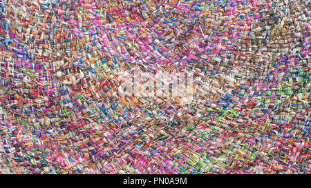 Bunte Madagaskar raffia Mat closeup Stockfoto