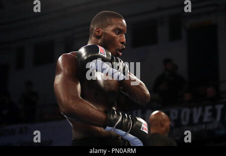 Lawrence Okolie während der öffentlichen Training an der York Hall, London. Stockfoto